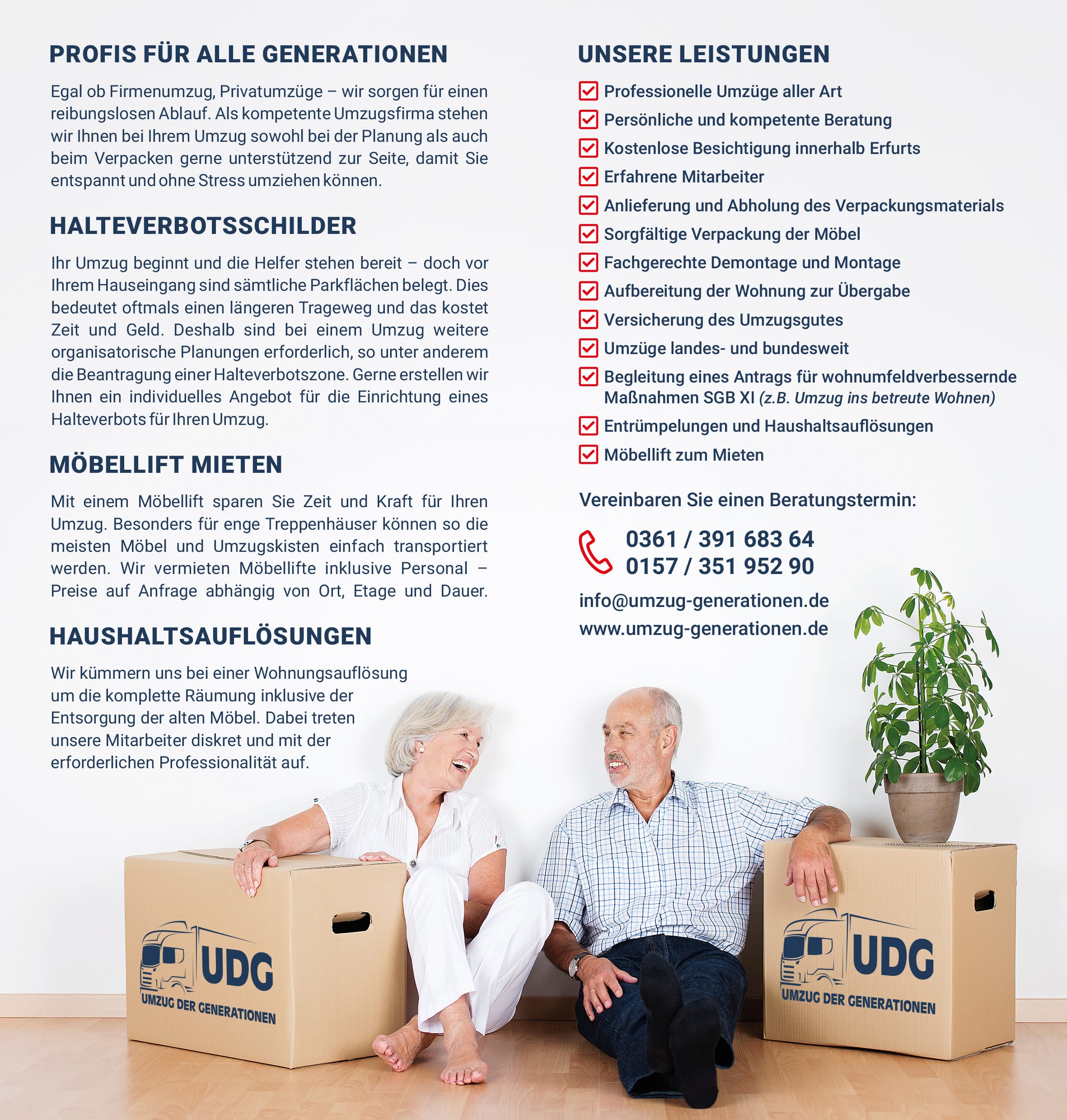 Angebot: 5% auf Wohnortverlagerungen, Haushaltsauflösungen und Umzugsleistungen