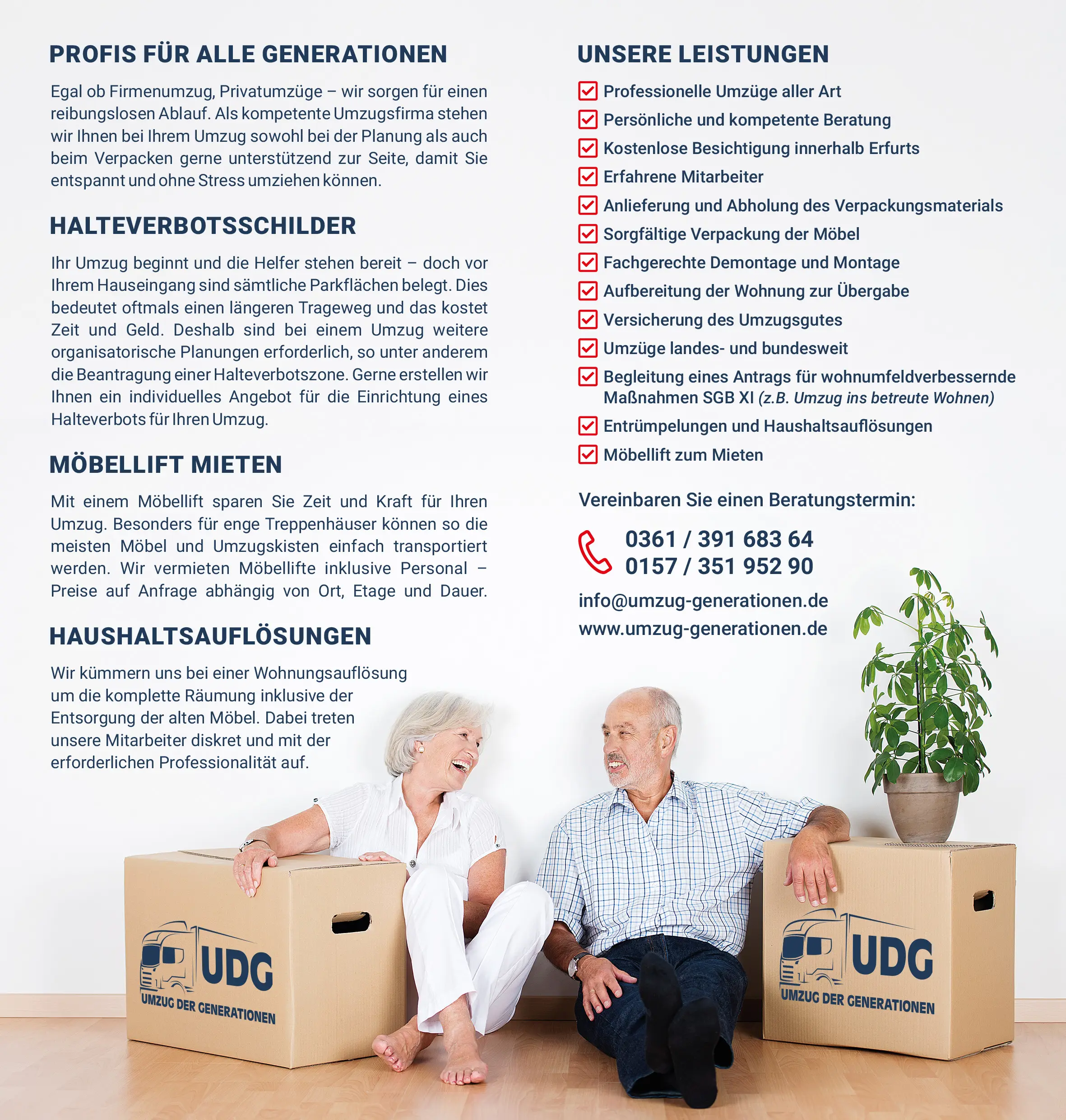Angebot: 5% auf Wohnortverlagerungen, Haushaltsauflösungen und Umzugsleistungen